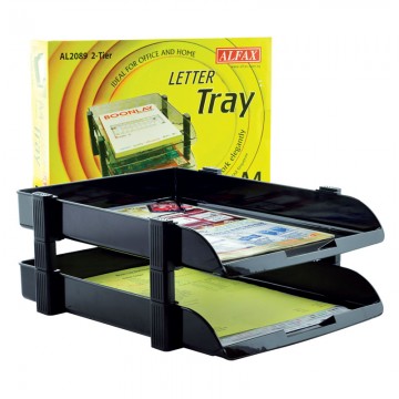 ALFAX 2089 Letter Tray 2Tier Black