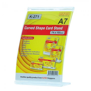 ALFAX K271V Curved Shape Card Stand 74x105mm A7