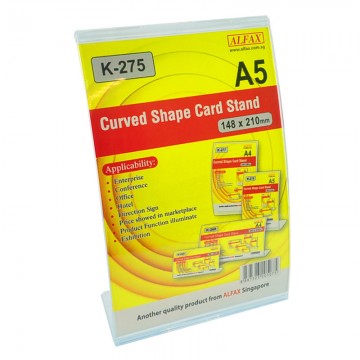 ALFAX K275V Curved Shape Card Stand 148x210mm A5