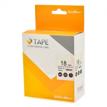 VARIMARK 18MWK Labelling Tape 18mm  Black on White