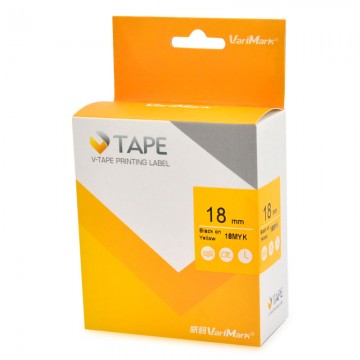 VARIMARK 18MYK Labelling Tape 18mm  Black on Yellow
