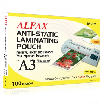 ALFAX LP0326 Anti-Static Laminating Film 100mic A3 100's