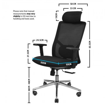 ALFAX 2009A Mesh Office Chair High Back Black