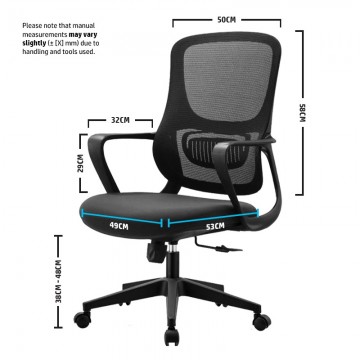 ALFAX 2020B Mesh Office Chair Black