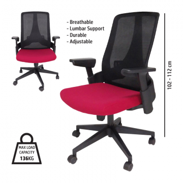 LJ303B Mesh Office Chair Red+Black