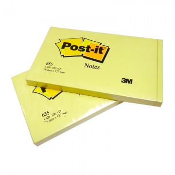 3M 655YE Post-it Notes 3"x5" Yellow