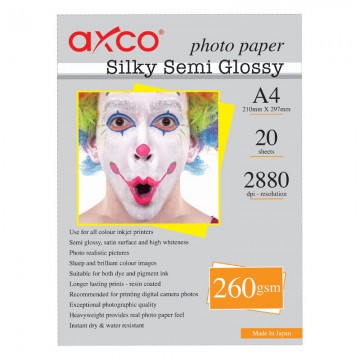 AXCO Silky Semi Glossy Photo Paper 260g A4 20's