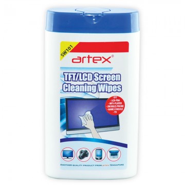 ARTEX SW101 TFT/LCD Screen Cleaning Wipes 100's