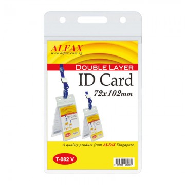 ALFAX T082V Double Layer Name Badge 72x102mm 10's