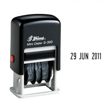 SHINY S300 Self-Inking Date Stamp (3mm) Black