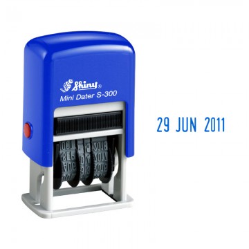 SHINY S300 Self-Inking Date Stamp (3mm) Blue