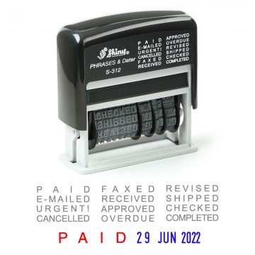 SHINY S312 Self-Inking Stamp Blue/Red