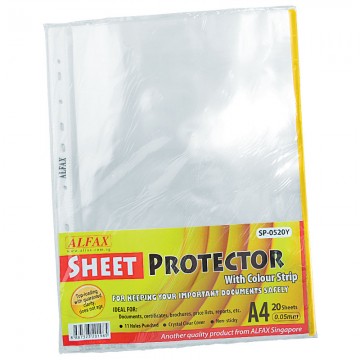 ALFAX SP0520B Sheet Protector 11 Hole Refill 20' Yellow