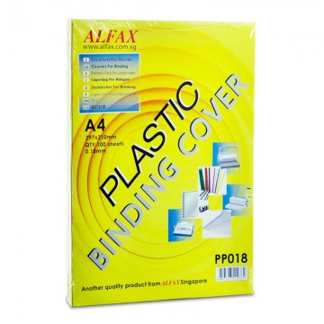 ALFAX PP018 Plastic Binding Cover 0.18mm A4 100's Clear