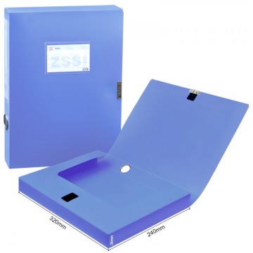 ZS35D Plastic Box File 35mm A4 Blue