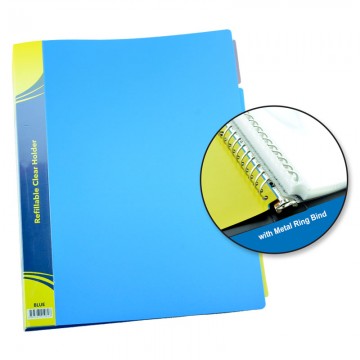 ALFAX CH3030 Clear Holder Refillable 30 Holes A4 Blue