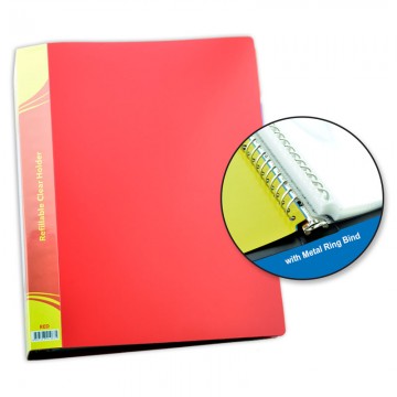 ALFAX CH3030 Clear Holder Refillable 30 Holes A4 Red