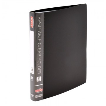 ALFAX CH3072 Clear Holder Refillable 30 Holes A4 Black