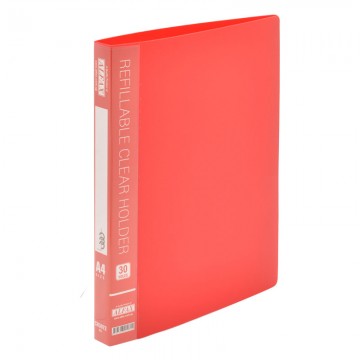 ALFAX CH3072 Clear Holder Refillable 30 Holes A4 Red