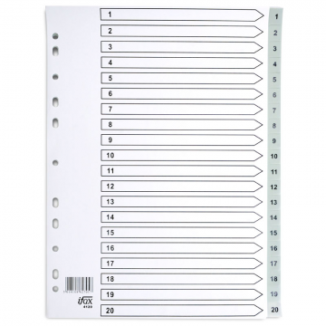 IFAX 4120 PP Grey Divider 1-20 A4