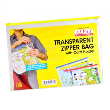 ALFAX F58 Transparent Zip Bag A3 Yellow