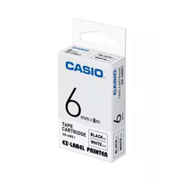 CASIO XR6WE1 Labelling Tape 6MM Black on White