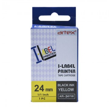 AR24YW COMPATIBLE Label Tape for Casio 24mm Black on Yellow