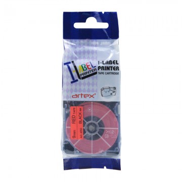 AR9RD COMPATIBLE Label Tape for Casio 9mm Black on Red