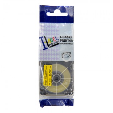 AR9YW COMPATIBLE Label Tape for Casio 9mm Black on Yellow
