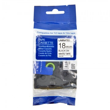 AZE241 COMPATIBLE Label Tape for Brother 18mm Black on White
