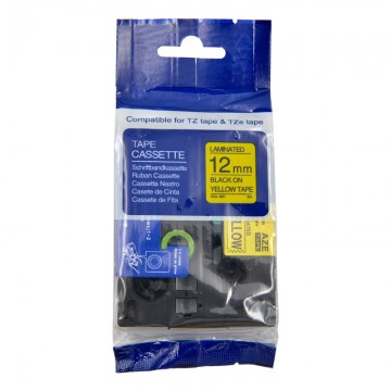 AZE631 COMPATIBLE Label Tape for Brother 12mm Black on Yellow