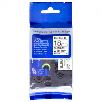 AZEFX241 COMPATIBLE Label Tape for Brother 18mm Black on White