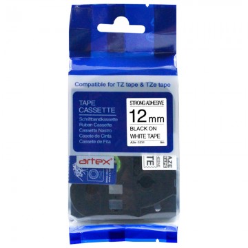 AZES231 COMPATIBLE Label Tape for Brother 12mm Black on White