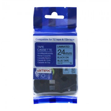 AZE551 COMPATIBLE Label Tape for Brother 24mm Black on Blue
