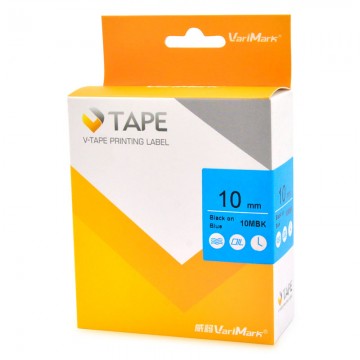 VARIMARK 10MBK Labelling Tape 10mm  Black on Blue