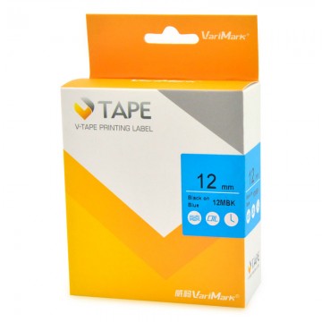 VARIMARK 12MBK Labelling Tape 12mm  Black on Blue