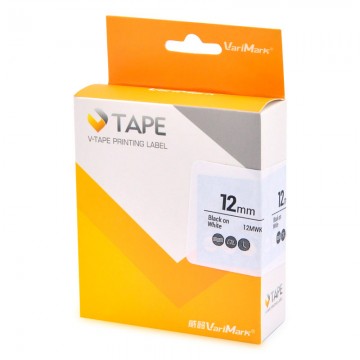VARIMARK 12MWK Labelling Tape 12mm  Black on White