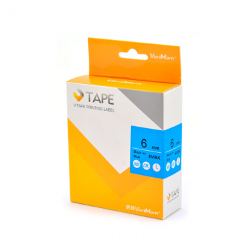 VARIMARK 6MBK Labelling Tape 6mm Black on Blue