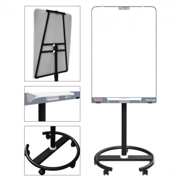 AR9060G Mobile Flipchart Glass Whiteboard 90x60cm