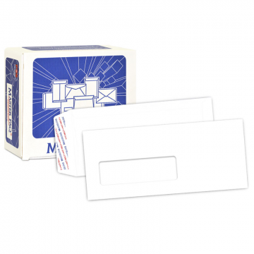 MASTER Paq White MP4090PW Window P&S Envelope 4"x9" 500's