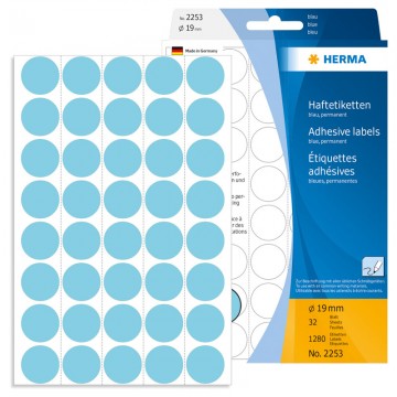 HERMA 2253 Colour Label 19mm 32's Blue