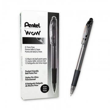 PENTEL BK417 Retractrable Ball Pen 0.7mm Black 12's