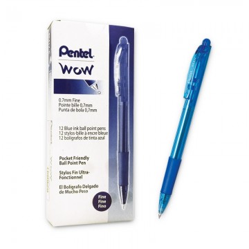 PENTEL BK417 Retractrable Ball Pen 0.7mm Blue 12's
