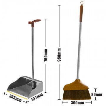 K819 Stainless Steel Dustpan Broom Set